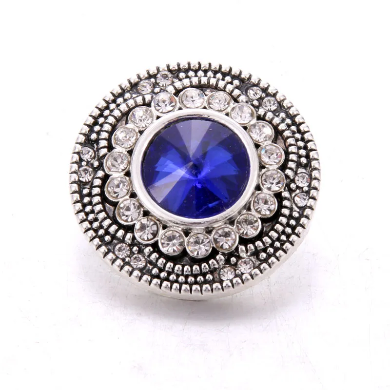 A1772-blue 10PCS High Quality 18mm Snap Button Jewelry Flower Heart wings Snap Buttons Fit Snap Bracelet for Women Love Snaps Jewelry - Окраска металла: A1772-blue