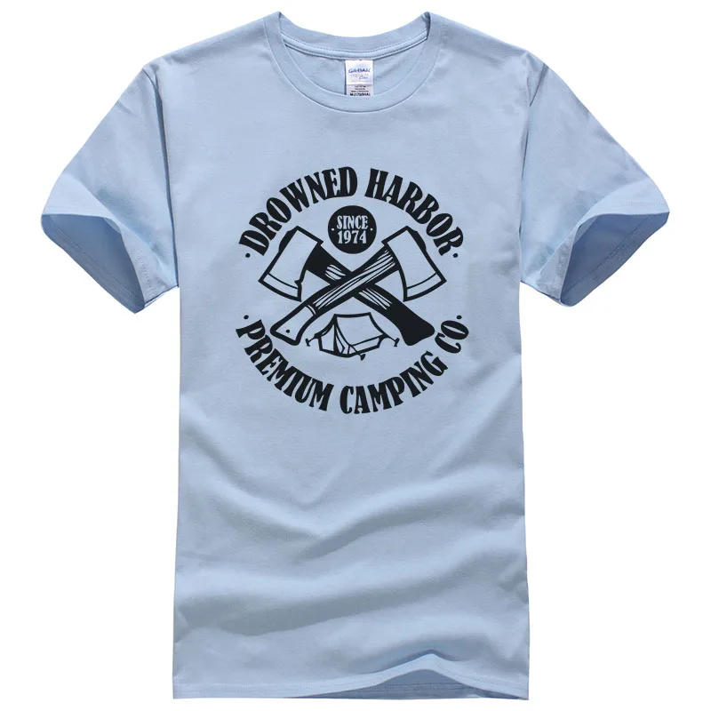 Drowned harbor premium co Letter axe Printed Hatchet t shirt Men Women Cotton tops Cool tees Casual T-shirt #136 | Мужская одежда