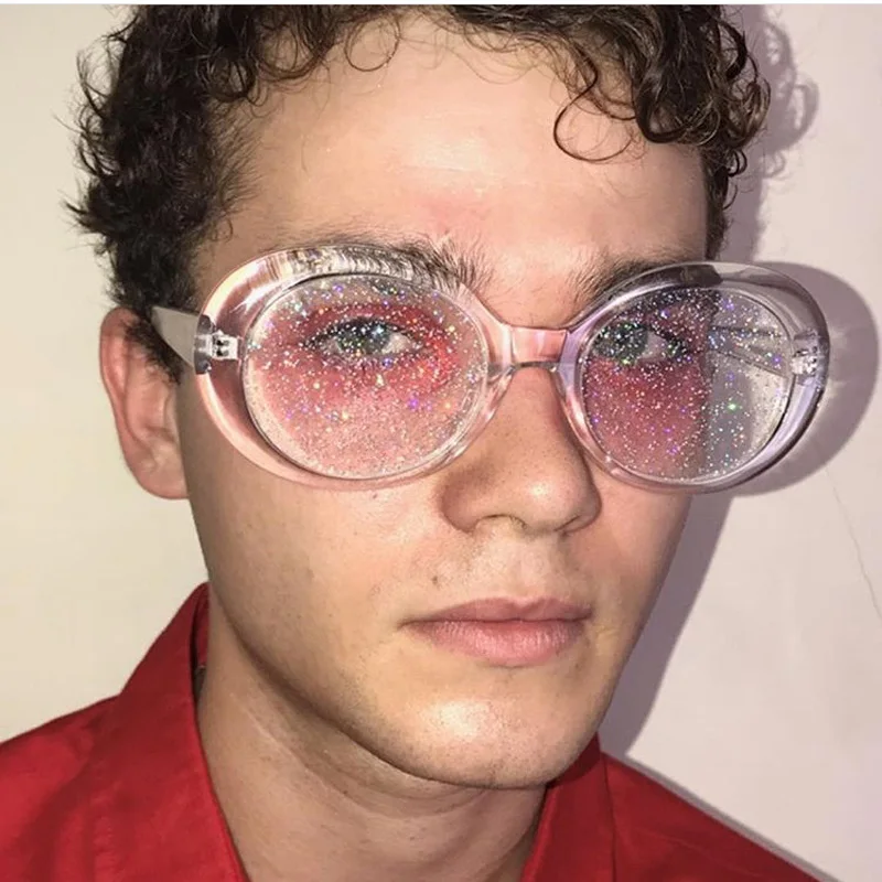 Солнцезащитные очки для женщин и мужчин Овальные с блестящими линзами яркие