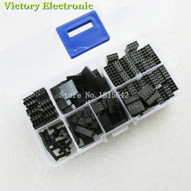 

140PCS/LOT 2.54mm Plastic Dupont Jumper Wire Kit With Box 1P 2P 3P 4P 5P 2*4P 2*5P Wire Plug Cable Housing Female Pin Connector