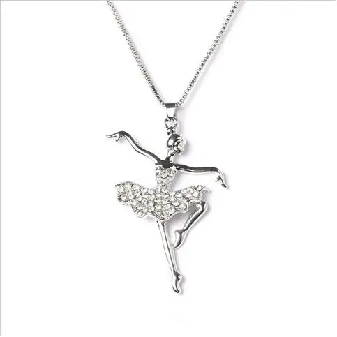Fashion crystal Dancing Ballerina Dancer Ballet Dance Pendant Necklace for Girls Christmas Valentine's day Gift | Украшения и