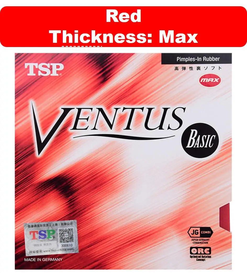 Tsp Ventus Spin/мягкий/основной настольный теннис резиновые пипсы с пинг понг губка Быстрая атака - Цвет: max red