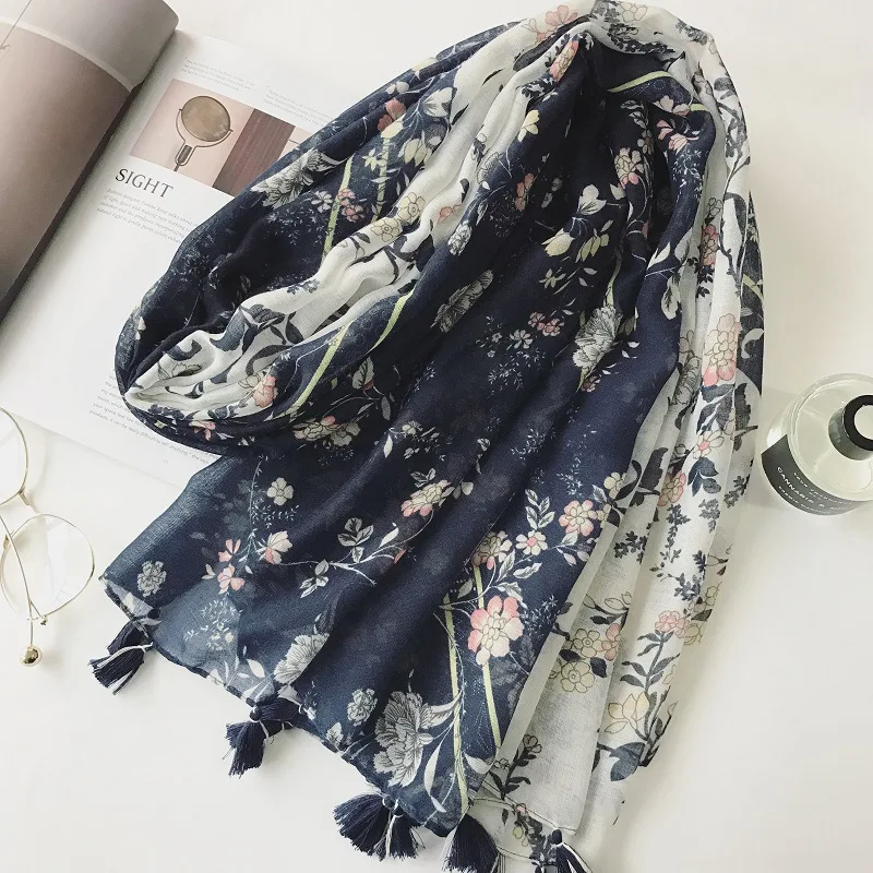 2018 High Quality One colors Flowers Scarves Full Cover Muslim Hijab Cotton Print Moslima Solid Islamic Head Turbans For Women | Аксессуары