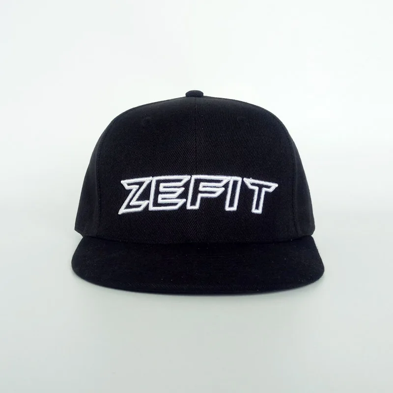 Zefit приталенная бейсболка с плоским козырьком кепки акриловые Полное Закрытие Мода 3D вышивка черные шапки