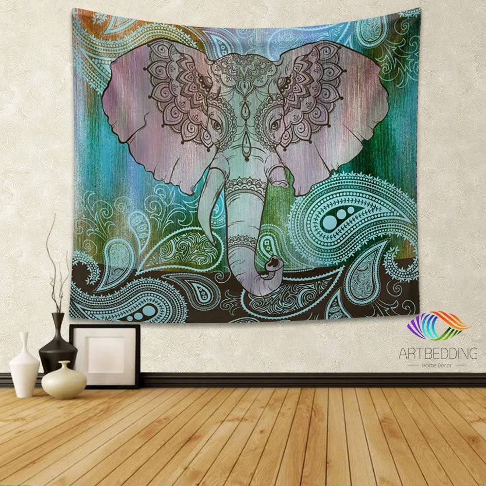 Карта мира слона мандалы полиэстер гобелен карта США Настенный декор