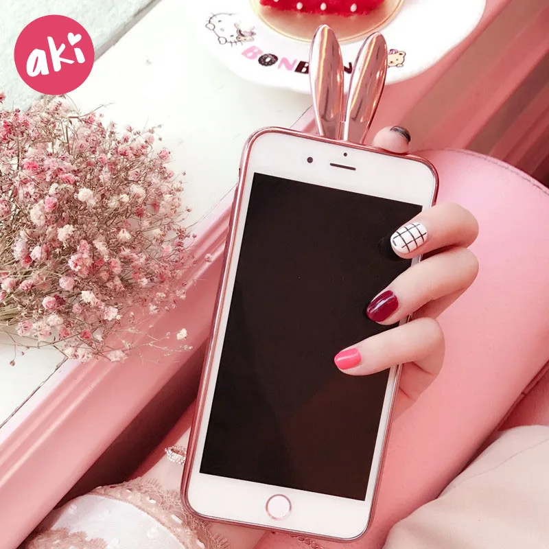 Аки Блестящий Жидкий чехол для телефона iPhone 6s 6 плюс Чехол зыбучий песок кроличьи