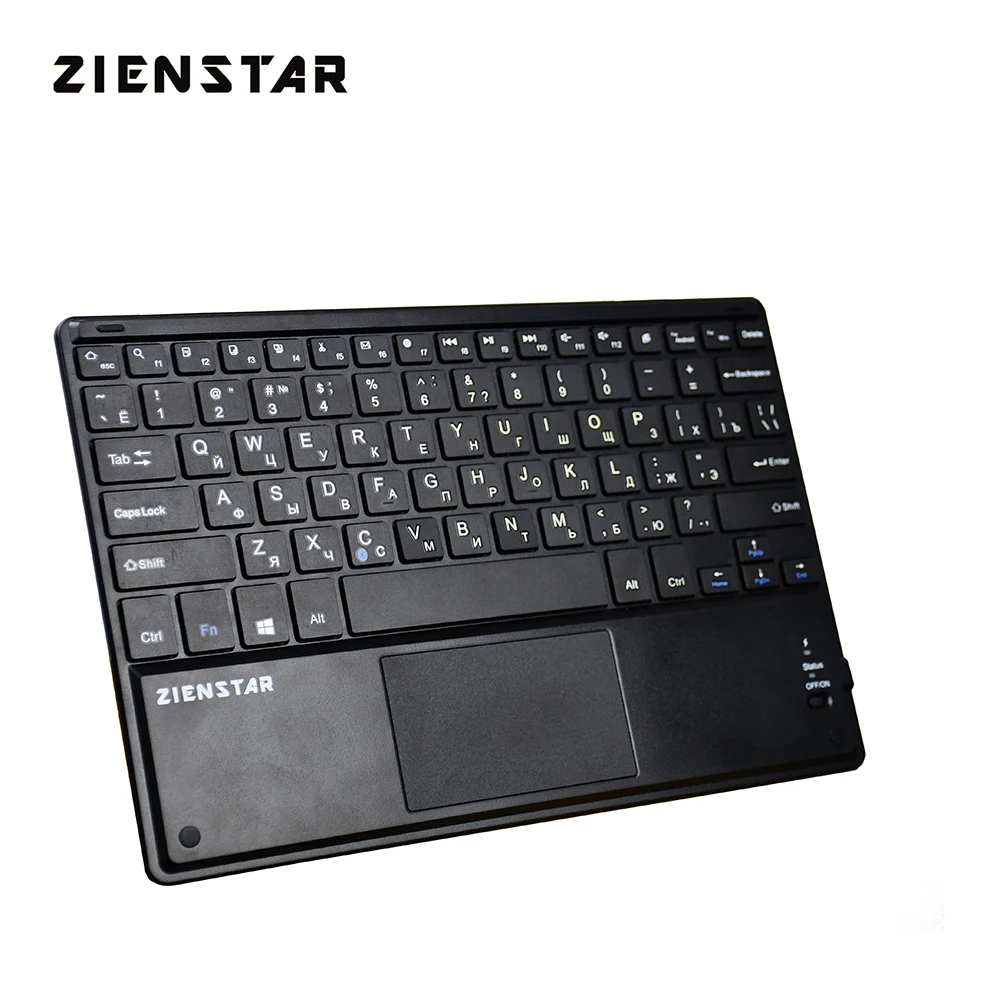 Zienstar 10 дюймов Беспроводная Bluetooth клавиатура с тачпадом, Россия письмо для Ipad/ПК компьютер/samsung Tab/планшет