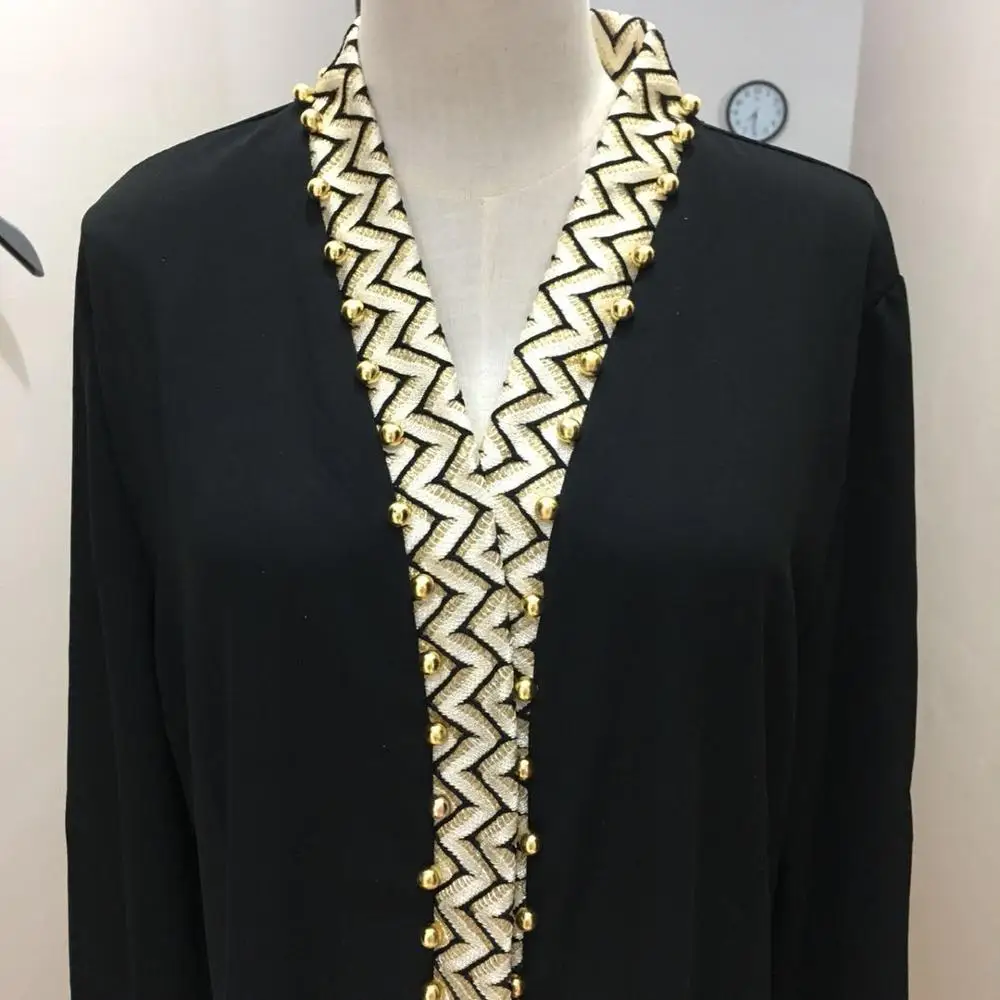 Модные мусульманка заклепки халат украшенный бисером syari полной длины кардиган