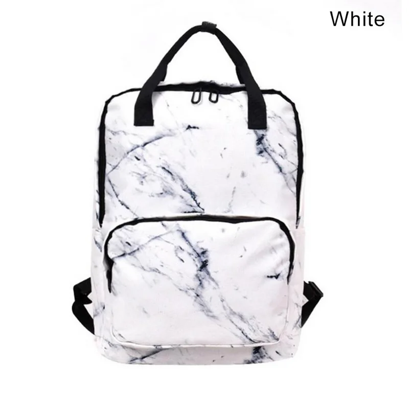 white (Style 1) MoneRffi Women Shoulder Bag Fashion Campus Student Large Capacity School Bag Marble Pattern Backpacks Travel Rucksacks Girls New - Цвет: white (Style 1)