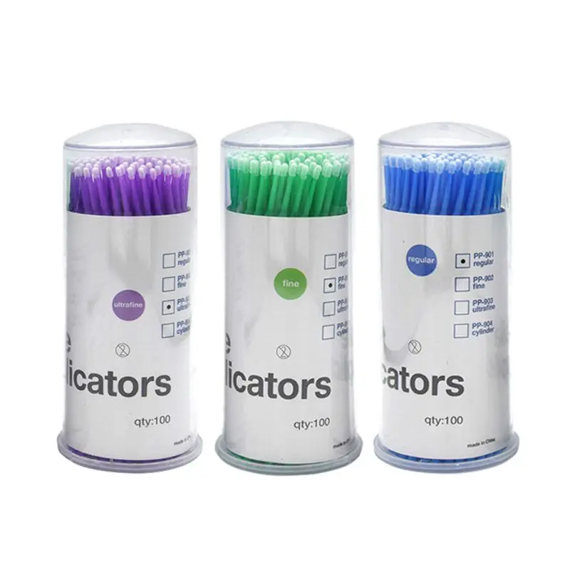 100 шт./лот Микро Кисти для наращивания ресниц макияж клей кисти одноразовые