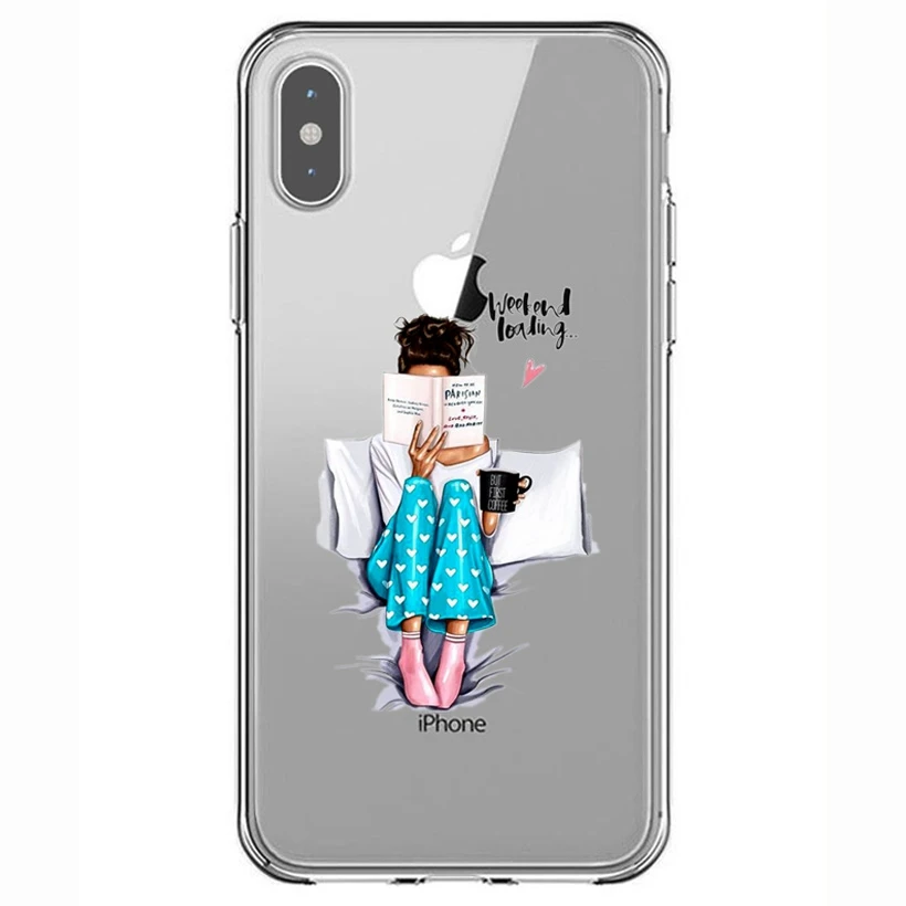 Модный прозрачный мягкий чехол для телефона из ТПУ iPhone X XS Max XR 7 8 милый