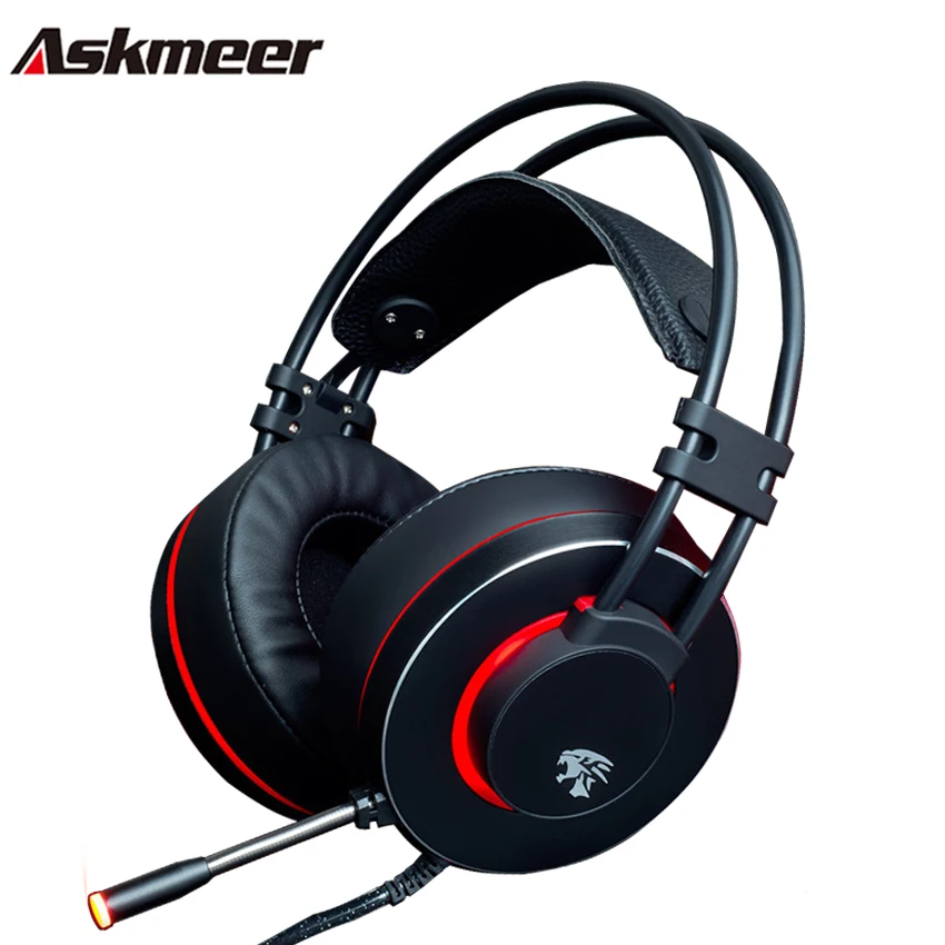 Askmeer V12 PC Gamer гарнитуры Игровые наушники USB стерео Игры гарнитура с микрофоном