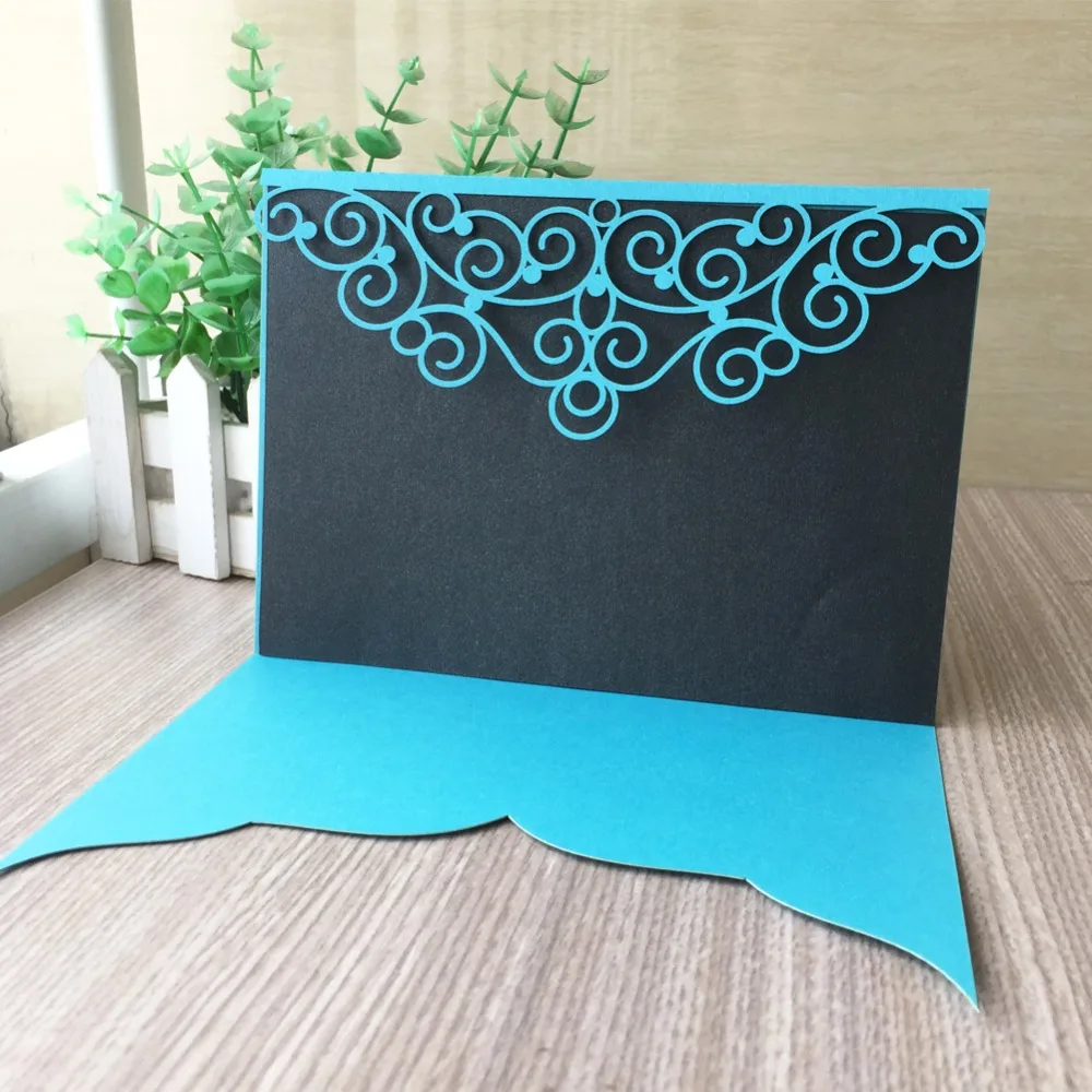 

40pcs/lot Chic Pearl Paper Invitations Card Wedding Invitations Elegant Birthday Party Decorations Envelope Card