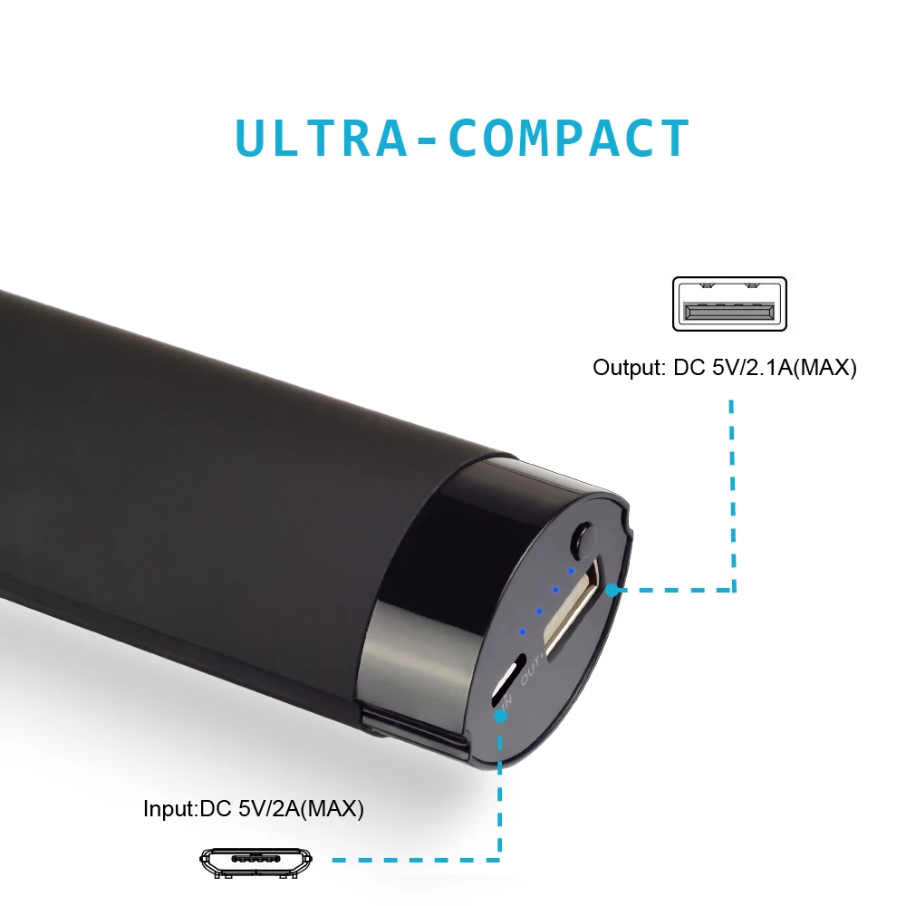 KMASHI внешний аккумулятор power bank 5000 мАч Мини портативное зарядное устройство 18650 Bank