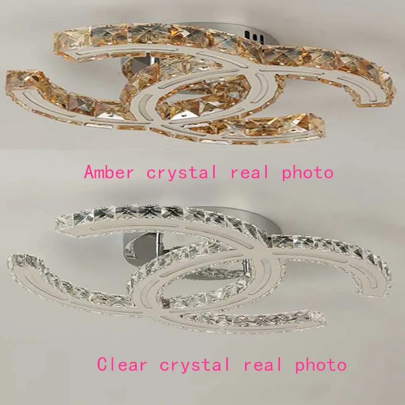 Двойное сердце и двойной C Хрустальная спальня потолочный светильник простой