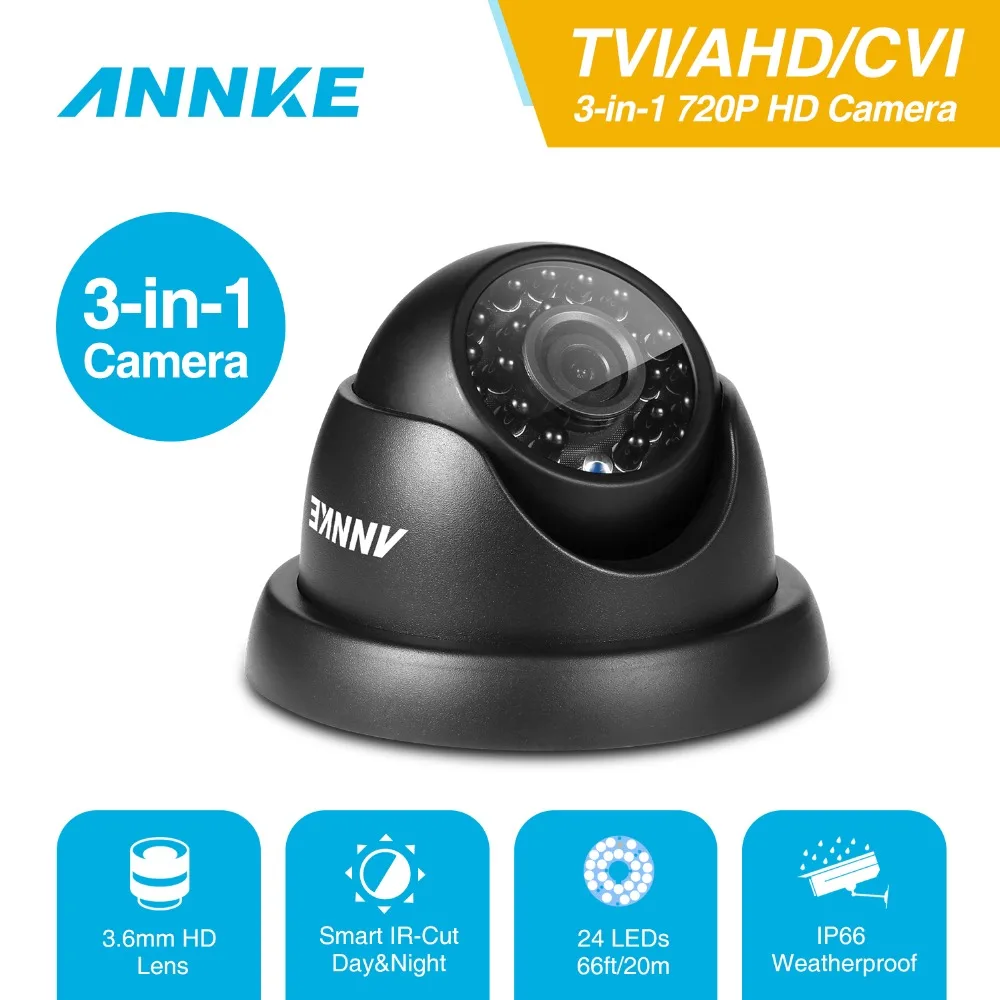 ANNKE 720P TVI AHD CVI 3в1 купольная камера 1280TVL уличная фиксированная с защитой от
