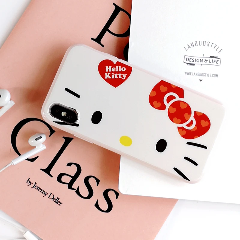 For iPhone 8 8plus KT case Cute Sushi Hello Kitty Soft back cover X 7 7plus 6 6S 6p 6Splus kitty girl style |