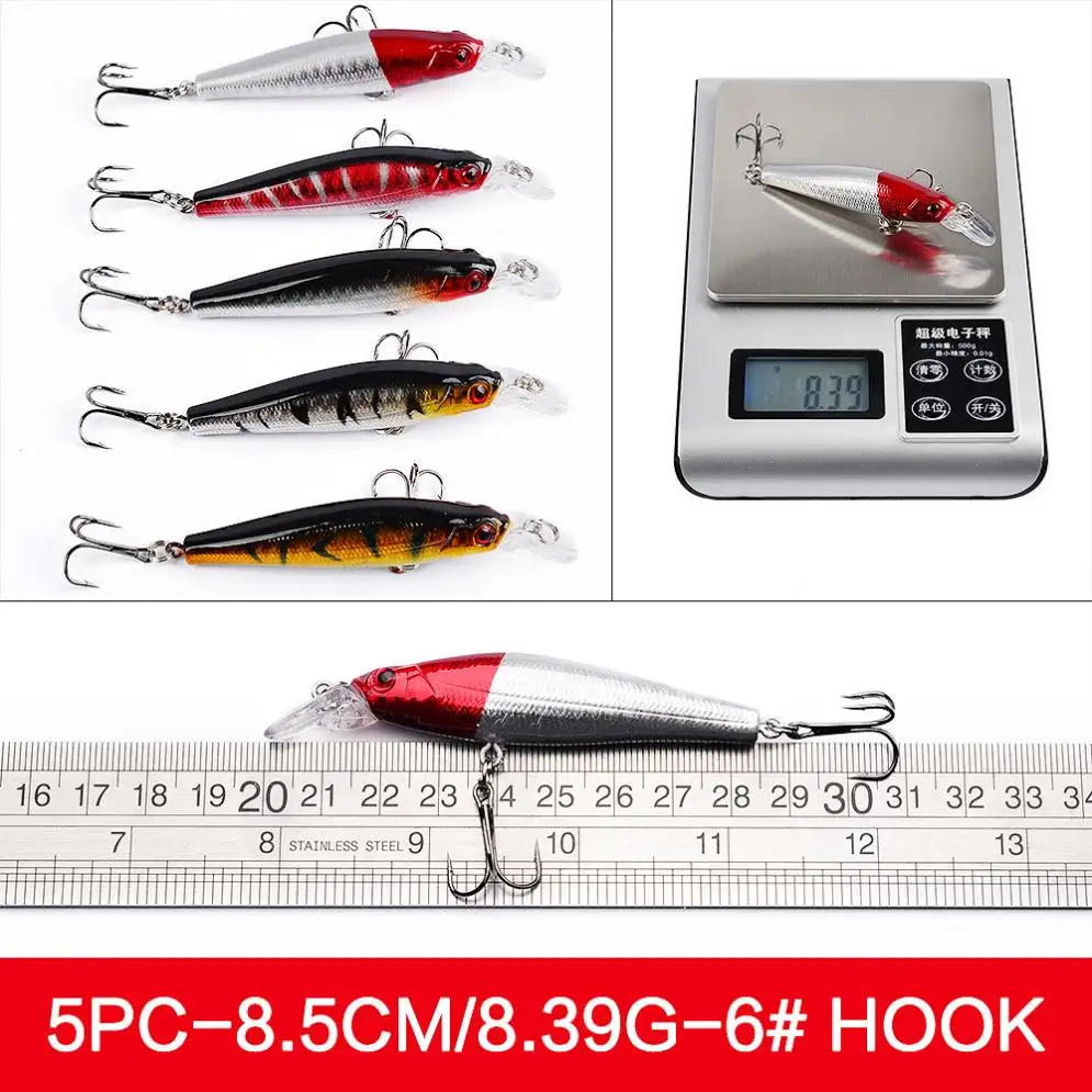 56pcs/lot 8 Models Mixed Hard Fishing Lure Set Artificial Kit Minnow Wobblers Crankbait Tackle | Спорт и развлечения