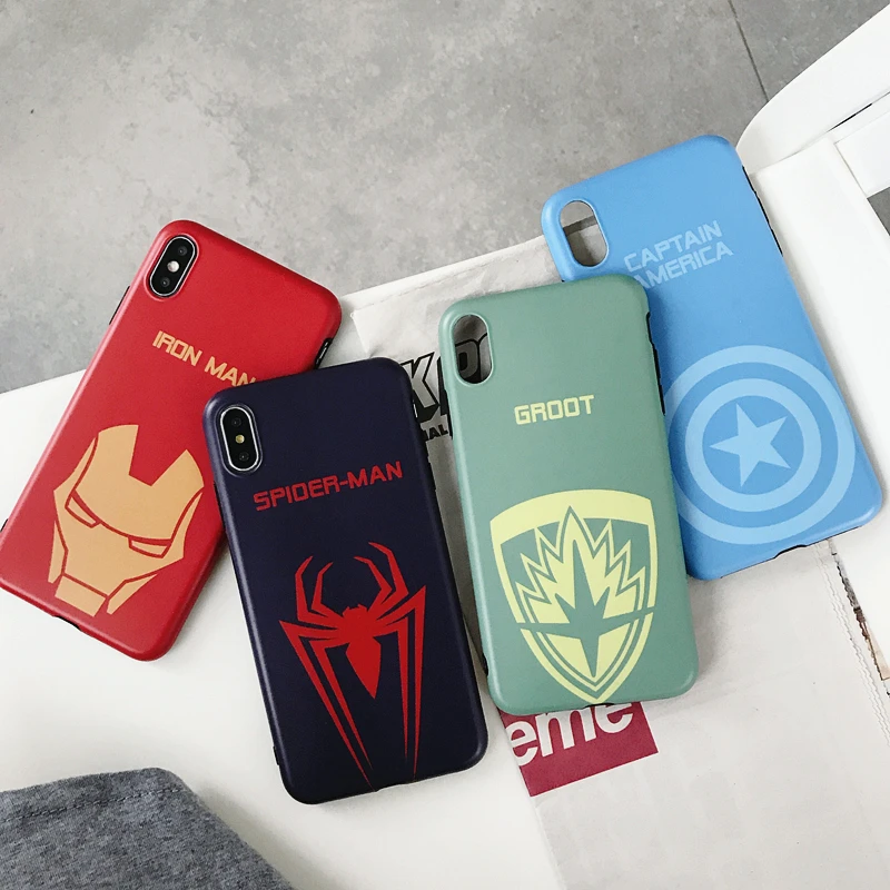 Marvel Мстители Капитан Америка щит супер герой чехол для iPhone 6 6s 7 8 Plus X 10 XS Max XR