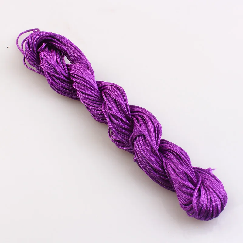 Violet 23 Цвета 1 мм китайские узлы нейлоновый шнур Шамбала Макраме шнур Бисероплетение для изготовления браслета - Цвет: Violet