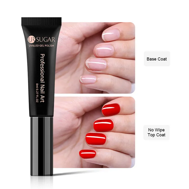 Base Coat Top Coat 2 UR SUGAR Base Coat Top Coat Tempered Enhance Nail Gel Polish Matte No Wipe Top Coat Soak Off UV Gel Varnish Lacquer Manicure - Цвет: Base Coat Top Coat 2