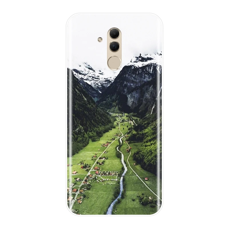 Мягкий силиконовый чехол для телефона Huawei Mate 20 10 9 Lite Mountain Travel Cloud Green задняя крышка
