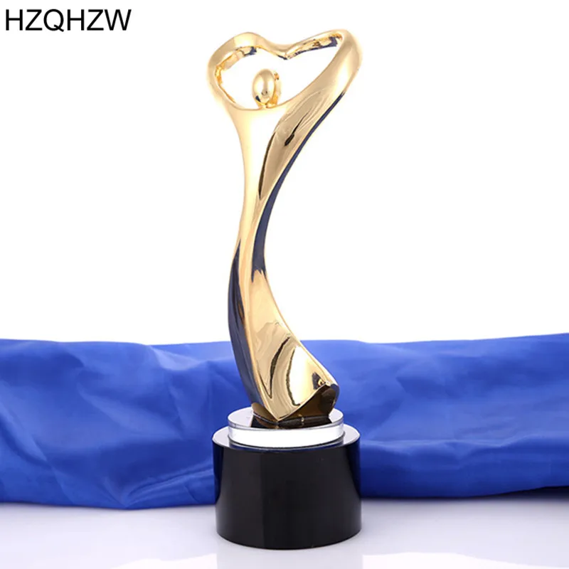 Золотой цвет ангел металлический трофей с основанием выгравированный логотип