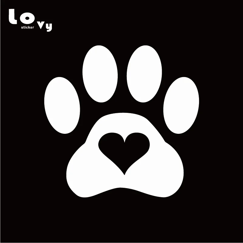 Love Dog отпечаток когтя виниловая Автомобильная мультяшная наклейка животное для