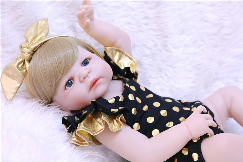 Bebe полное тело силиконовые reborn Детские куклы для продажи 2" 55 см Новорожденные девушки светлые волосы синие/коричневые глаза кукла для ребенка подарок bonecas