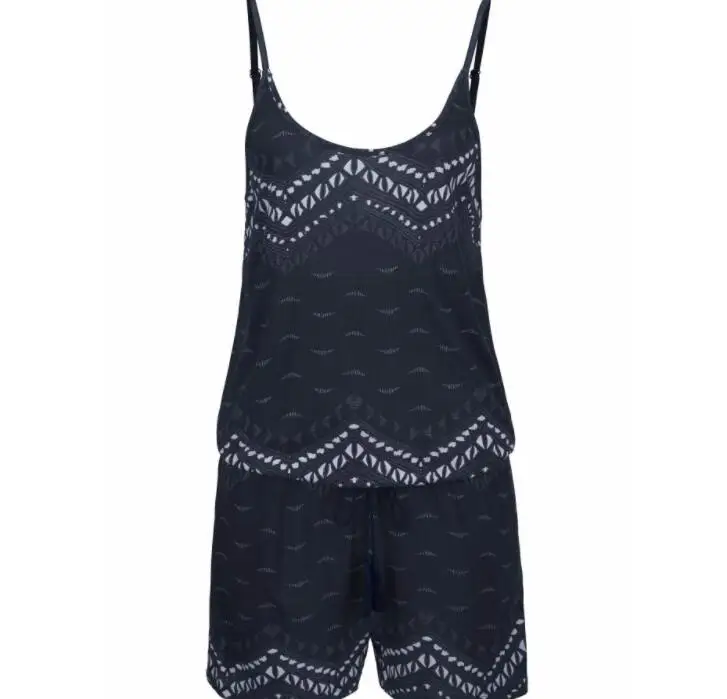 2021 summer Women Bohemian Casual Sleeveless sexy Printed Beach Jumpsuit Ladies Romper Trousers |