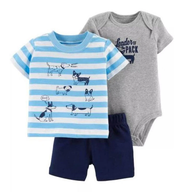 cartoon tshirt tops+bodysuit+shorts for baby boy clothes newborn set 2021 summer outfit new born clothing suit tracksuit costume |