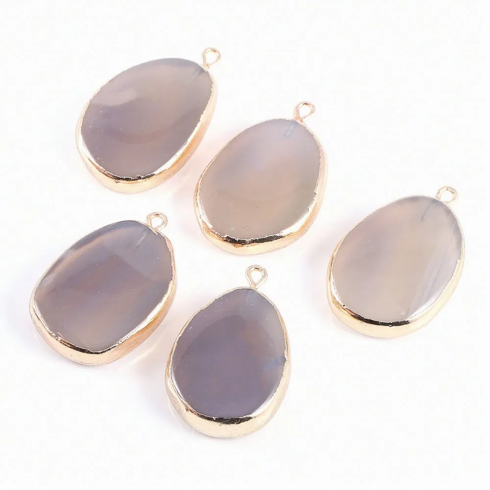 Подвеска из натурального камня AAA серые Агаты ожерелье подвески Подвески для