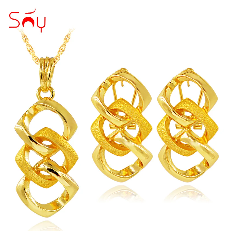Ювелирные изделия Sunny Jewelry модные новые геометрические наборы колье серьги кулон