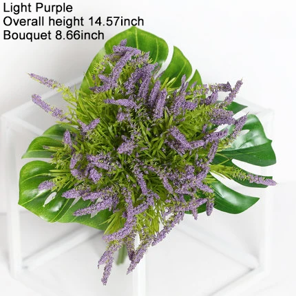 light purple Искусственная Магнолия букет цветов с листьями домашний декор стола Свадебные украшения лаванды ручной работы Flwoer комплект - Цвет: light purple