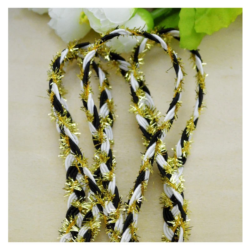 30 м/лот дешевая Высококачественная тесьма кружевная отделка с золотой нитью