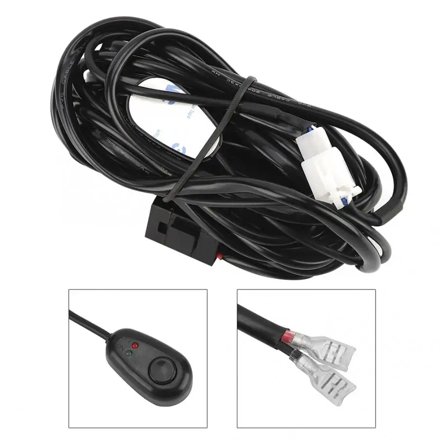 3 Meters 220W 9-12V Car Wiring Harness for LED Work Light Bar Switch On/Off Control auto accessorie | Автомобили и мотоциклы
