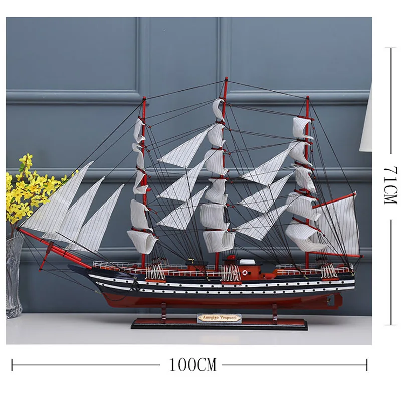 LUCKK 100 см AMERIGO VESPUCCI деревянная модель кораблей, украшение для дома и интерьера, дерево для сборки, классические игрушки, строительный подарок
