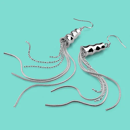 Женские серьги из серебра 925 пробы в богемном стиле с кисточками|earrings bohemia|925