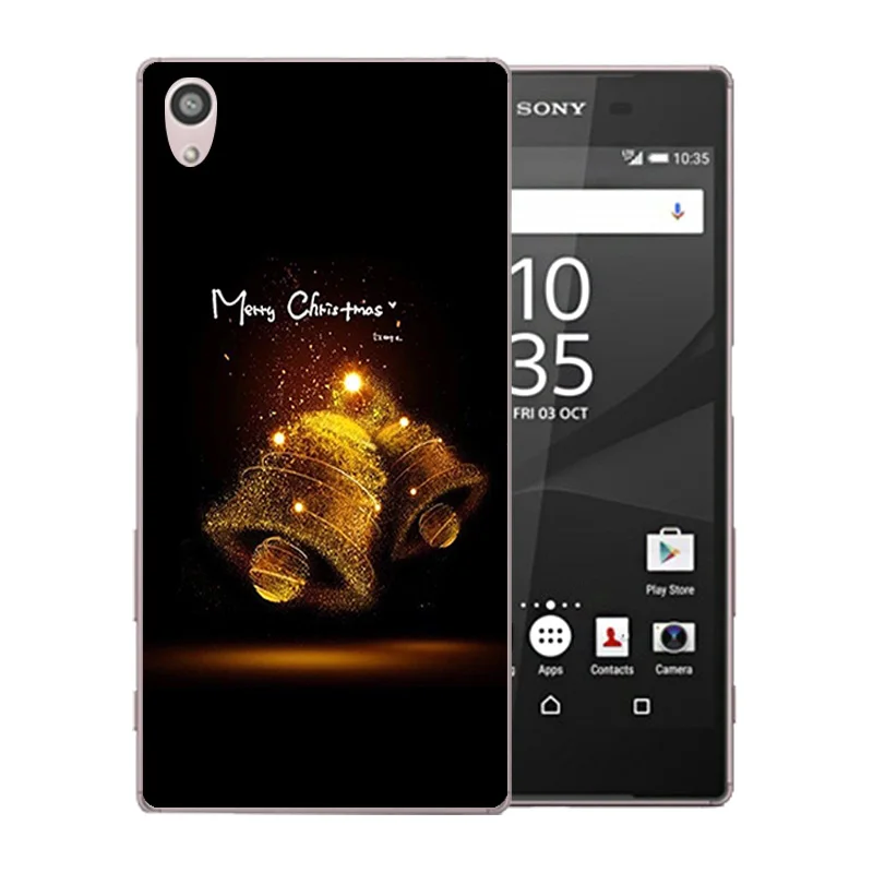 Для Sony Xperia Z5 чехол мягкий TPU силиконовый Fundas 5 2 &quotдля E6603 E6633 веселый X'MAS шаблон