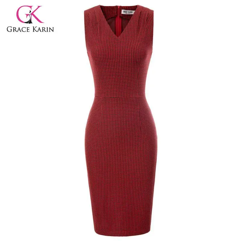 Женское клетчатое винтажное платье карандаш вечерние облегающие платья без