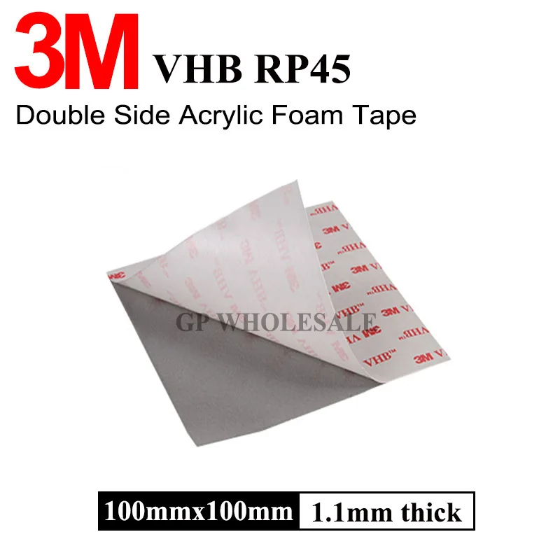 

5 sheets 3M VHB RP45 Tape for Automotive, Construction, Metalworking, Heavy Duty 100mmx100mm, 10cmx10cm 4" x 4"