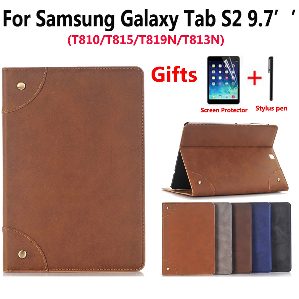 Кожаный чехол для Samsung Galaxy Tab S2 9 7 T810 T815 T819 роскошный бизнес смарт-Спящий стенд
