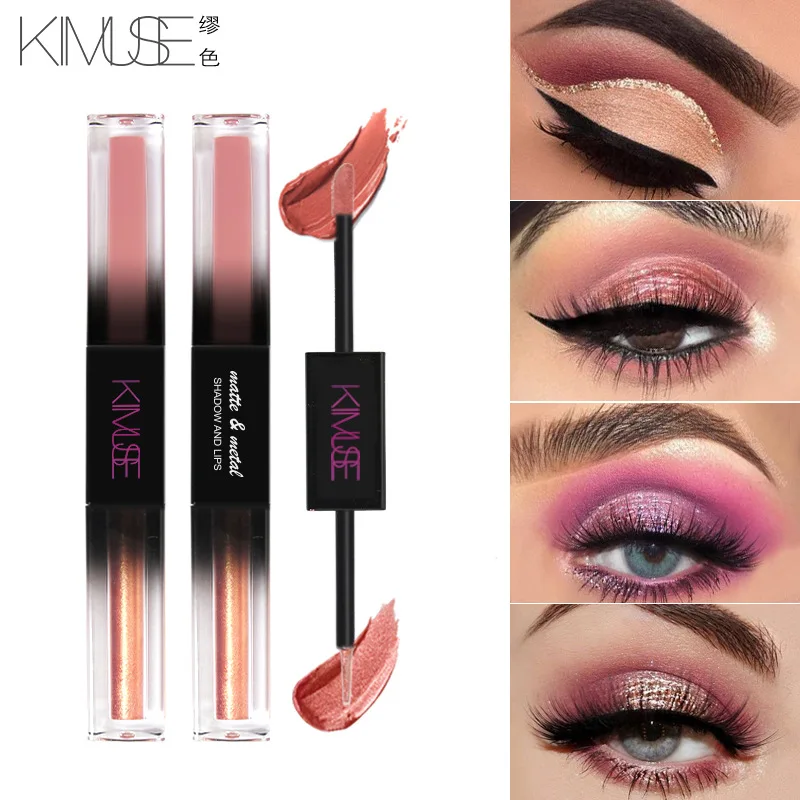 Kimuse матовые и Кристальные алмазные двойные жидкие тени для век не выцветает