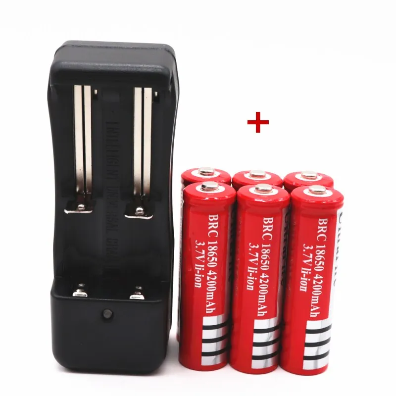 Новинка 3,7 V 18650 батареи 4200mAh литий-ионная аккумуляторная батарея для фонарика+ ЕС зарядное устройство - Цвет: Белый