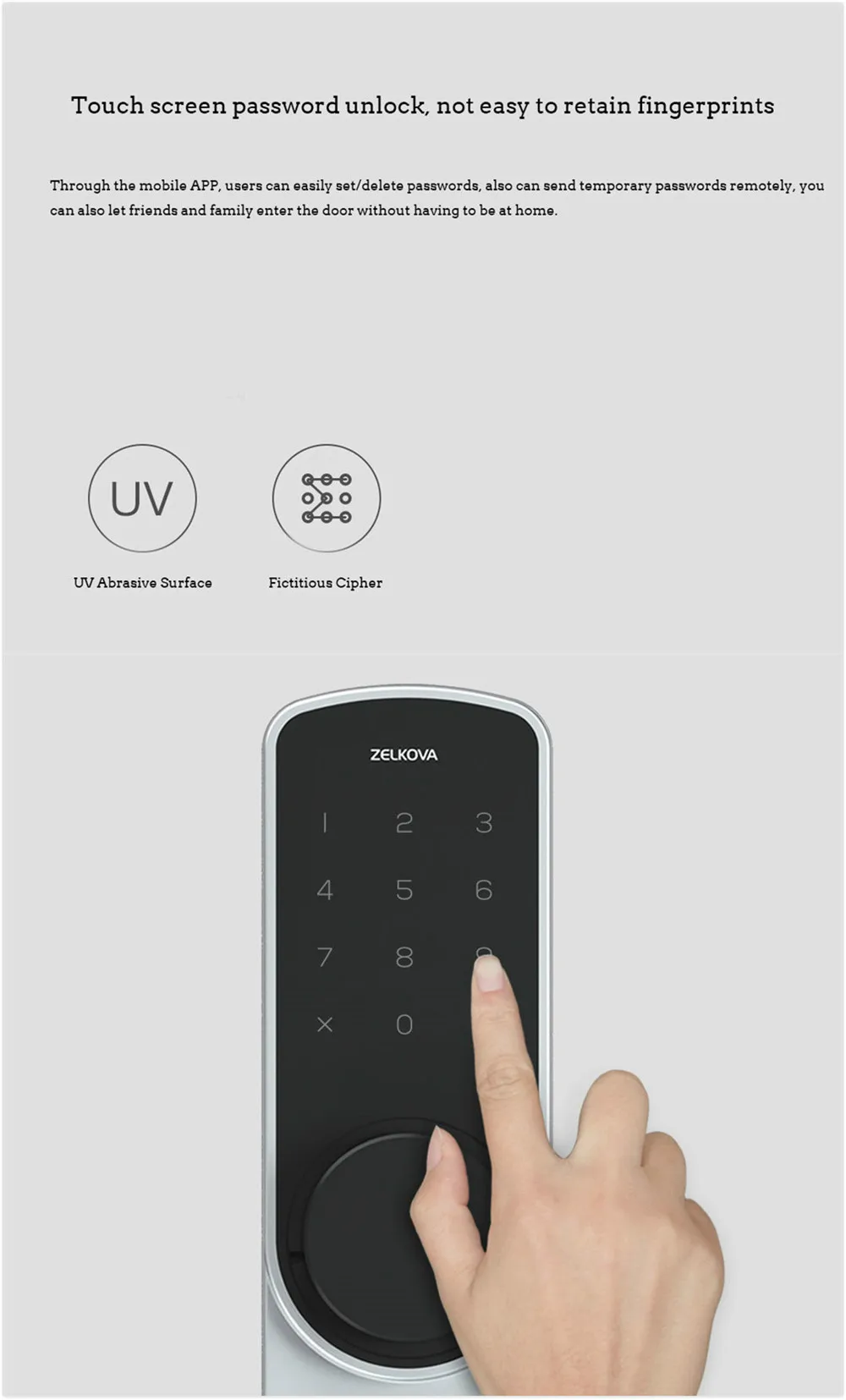 Умный поворотный дверной замок Xiaomi Zelkova с паролем, без ключа, интеллектуальный замок безопасности