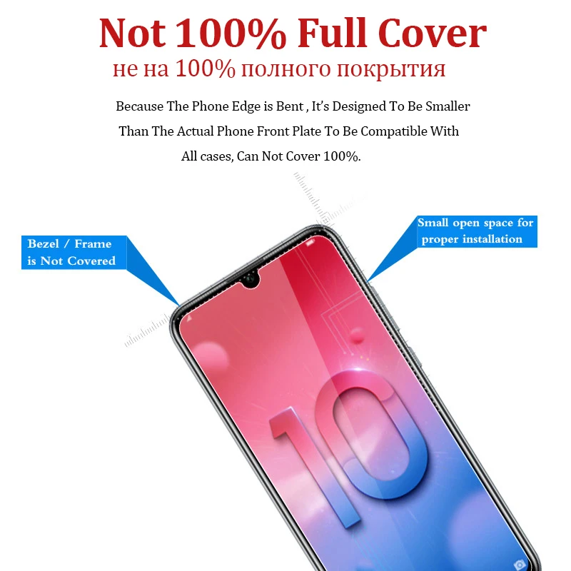 Закаленное стекло для huawei Honor 10 Lite дисплей защитный 10lite экран чехол телефона Honor10