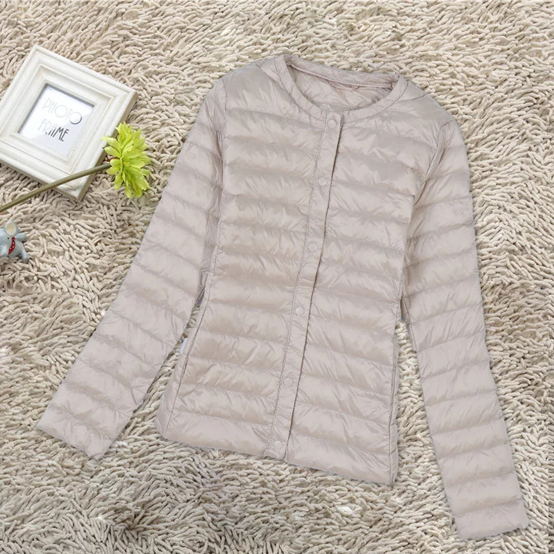 S~3XL 2018 New Autumn Winter Women Duck Downs Jacket Slim Parkas Ladies Coat Short O-Neck Plus Size Ultra Light Outerwear LJ0317 | Женская