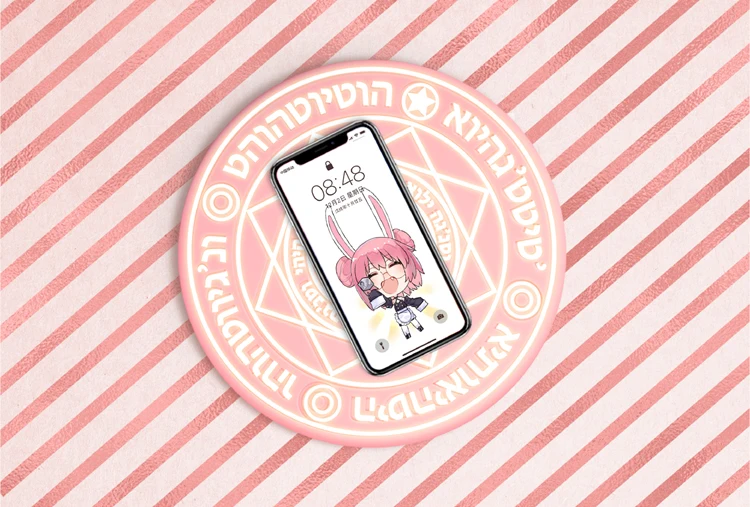 Универсальное беспроводное быстрое зарядное устройство Magic Circle 10 Вт для iPhone тонкий волшебный оптический массив Быстрое беспроводное зарядное устройство со светодиодной подсветкой