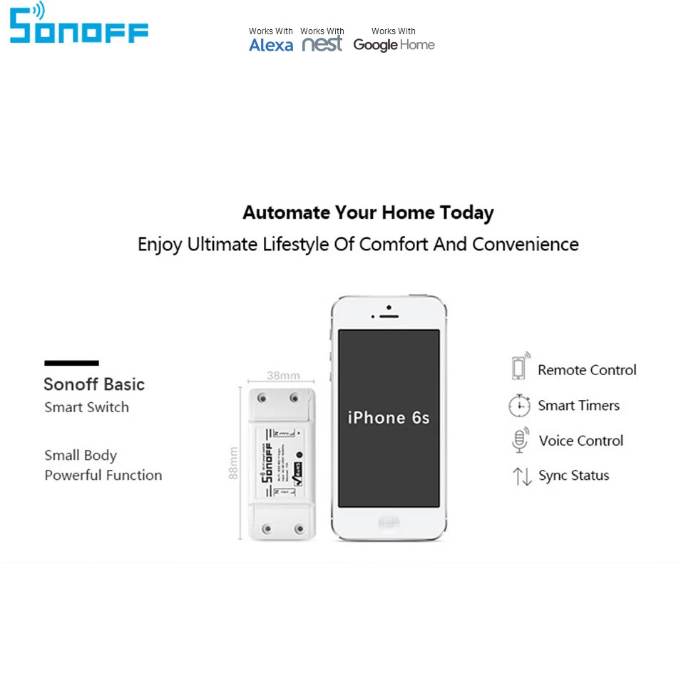 Беспроводной смарт переключатель Itead Sonoff 3 шт. универсальный модуль