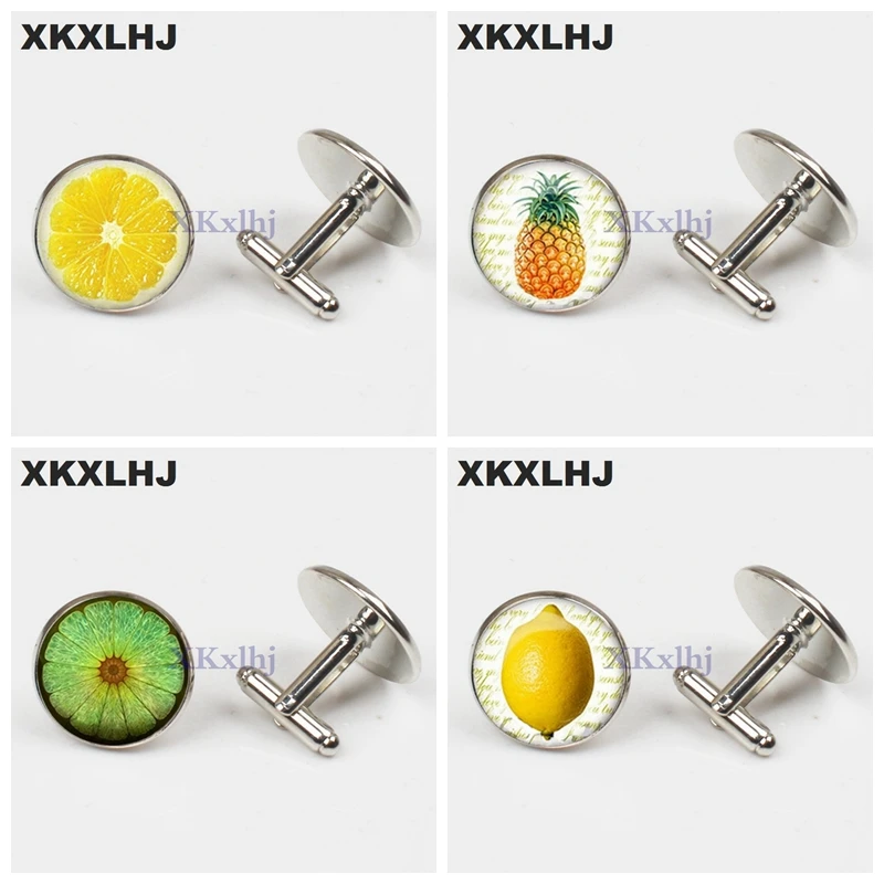 XKXLHJ новые модные запонки с лимоном лимонные dolки стеклянный купол красные